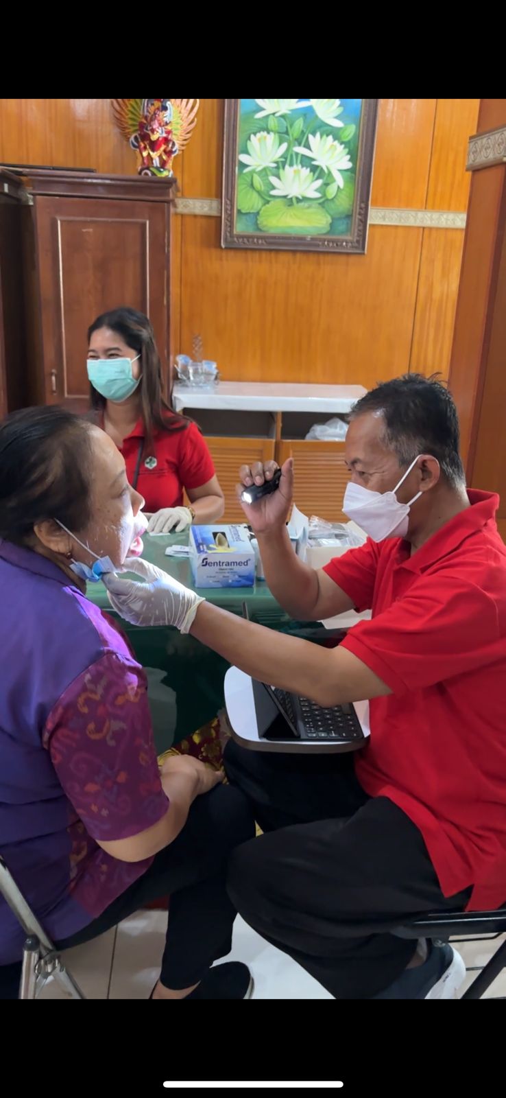 kegiatan Hari Pertama Pelayanan Cek Kesehatan Gratis yang diadakan di Ruang Aula Diklat Rumah Sakit Umum Daerah Kabupaten Klungkung